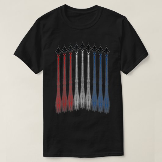 American Jet  Red White & Blue Flag  4th Of July U T-shirt (Design voorkant)