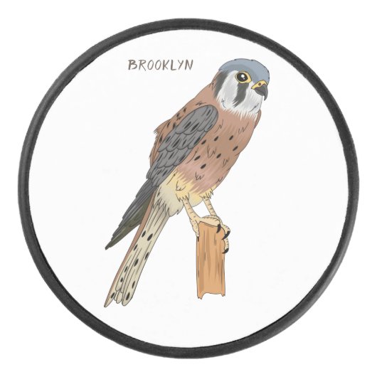 American Kestrel bird illustration  Hockey Puck (Voorkant)