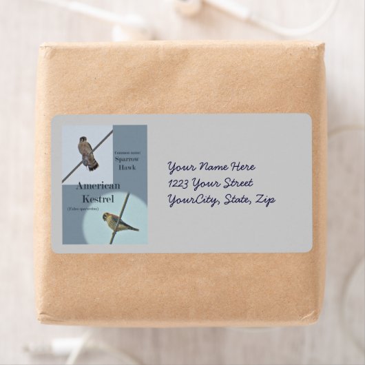 American Kestrel (Falco sparverius) Objecten Etiket (Insitu)