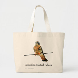 American Kestrel Falcon Grote Tote Bag