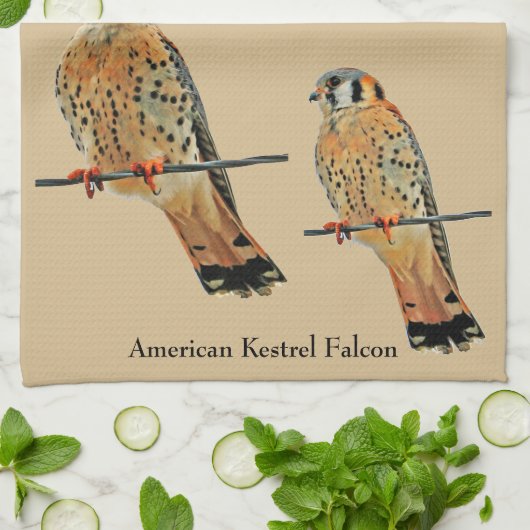 American Kestrel Falcon Theedoek (Gevouwen)