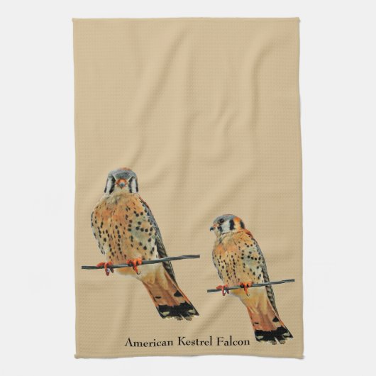 American Kestrel Falcon Theedoek (Verticaal)
