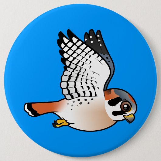 American Kestrel in vlucht Ronde Button 6,0 Cm (Voorkant)