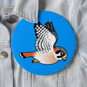 American Kestrel in vlucht Ronde Button 6,0 Cm (In situ)