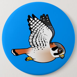 American Kestrel in vlucht Ronde Button 6,0 Cm