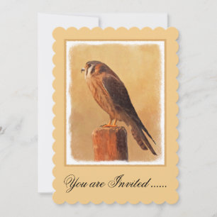 American Kestrel Painting - Original Bird Art Kaart