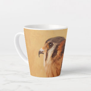 American Kestrel Painting - Original Bird Art Latte Mok