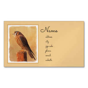 American Kestrel Painting - Original Bird Art Magnetisch Visitekaartje