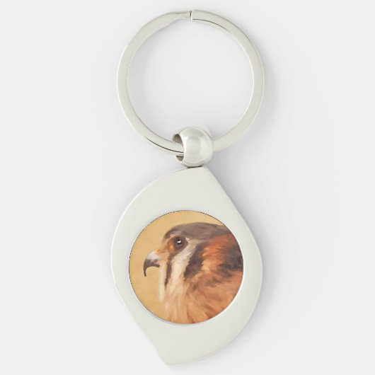 American Kestrel Painting - Original Bird Art Sleutelhanger (Voorkant)