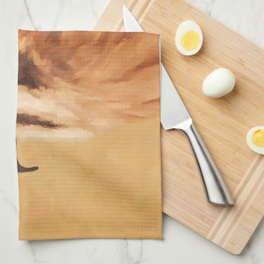 American Kestrel Painting - Original Bird Art Theedoek (Quarter Fold)