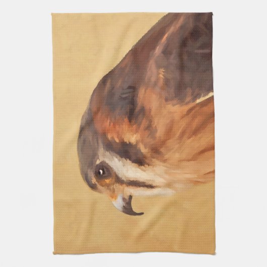 American Kestrel Painting - Original Bird Art Theedoek (Verticaal)