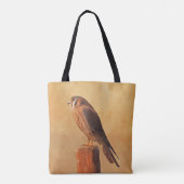 American Kestrel Painting - Original Bird Art Tote Bag (Achterkant)