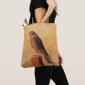 American Kestrel Painting - Original Bird Art Tote Bag (Dichtbij)