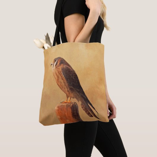 American Kestrel Painting - Original Bird Art Tote Bag (Dichtbij)