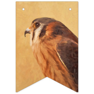 American Kestrel Painting - Original Bird Art Vlaggetjes