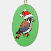 American Kestrel Santa Keramisch Ornament (Links)