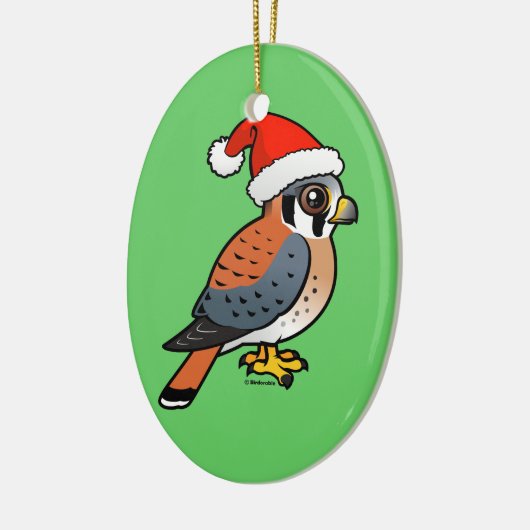 American Kestrel Santa Keramisch Ornament (Links)