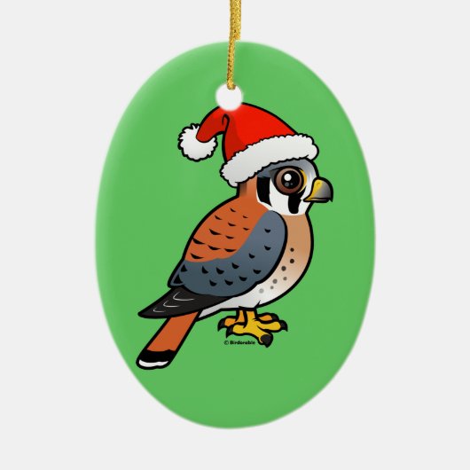 American Kestrel Santa Keramisch Ornament (Voorkant)
