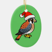 American Kestrel Santa Keramisch Ornament (Achterkant)