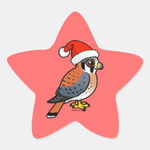 American Kestrel Santa Ster Sticker