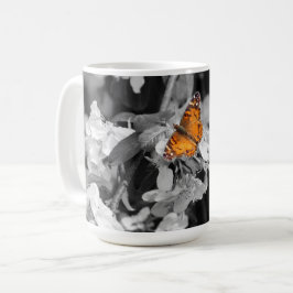 American Lady Butterfly on Blossom Coffee Mok