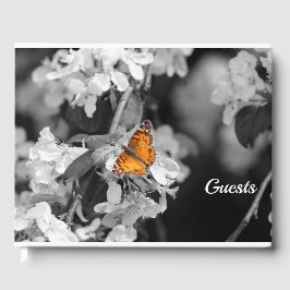 American Lady Butterfly on Blossom Guest Book Gastenboek