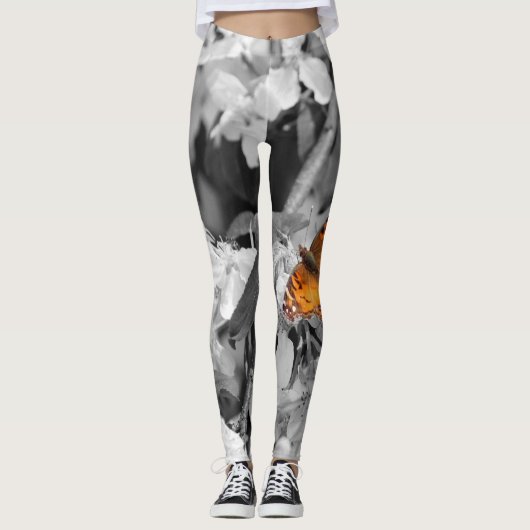 American Lady Butterfly on Blossom Leggings (Voorkant)