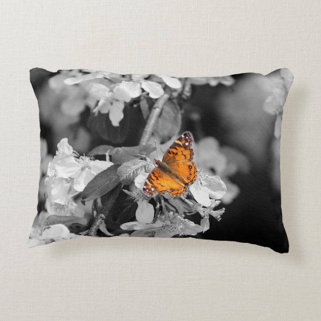 American Lady Butterfly on Blossom Sierkussen Accent Kussen (Achterkant)