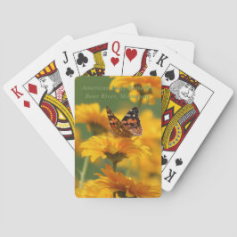 American Lady Butterfly op Heliopsis Pokerkaarten