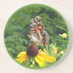 American Lady Butterfly - Vanessa virginiensis Zandsteen Onderzetter
