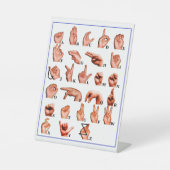 American Language Alphabet Board, ASL leren Reclamebord Met Voetstuk (Voorkant)