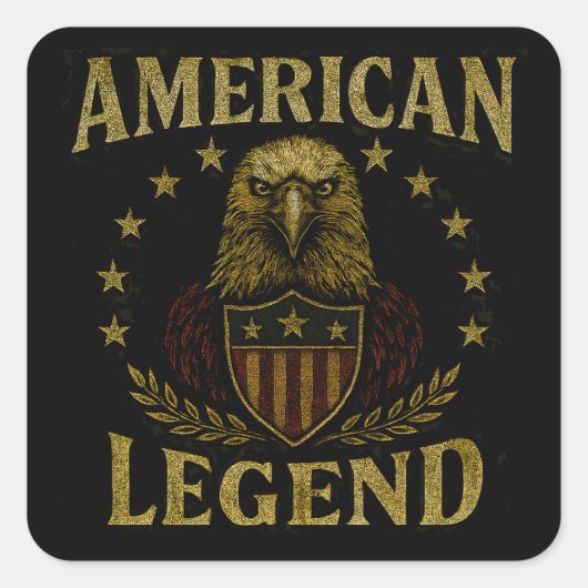 American Legend – USA Heritage Pride Bold Vierkante Sticker (Voorkant)