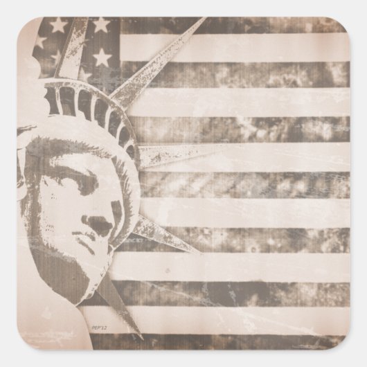 American Liberty Patriot Vierkante Sticker (Voorkant)
