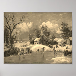 American Life Winter Time met Sepia Filter Poster