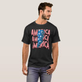 American Lightning Bolt USA Flag 4th Of July Indep T-shirt (Voorkant volledig)