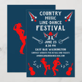 American Line Dancing Festival en het feest Kaart (Voorkant / Achterkant)