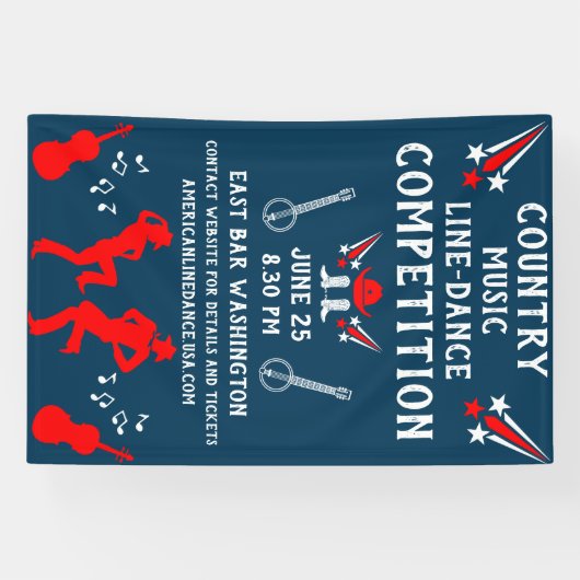 American Line Dancing Festival en het feest Spandoek (Horizontaal)