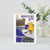 AMERICAN LINE - Vintage Travel Poster Design Briefkaart (Staand voorkant)