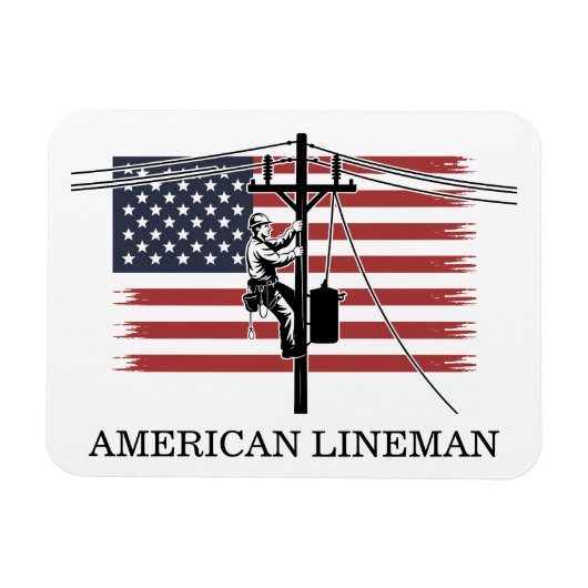American Lineman Flag – Electrician & Utility Work Magneet (Horizontaal)