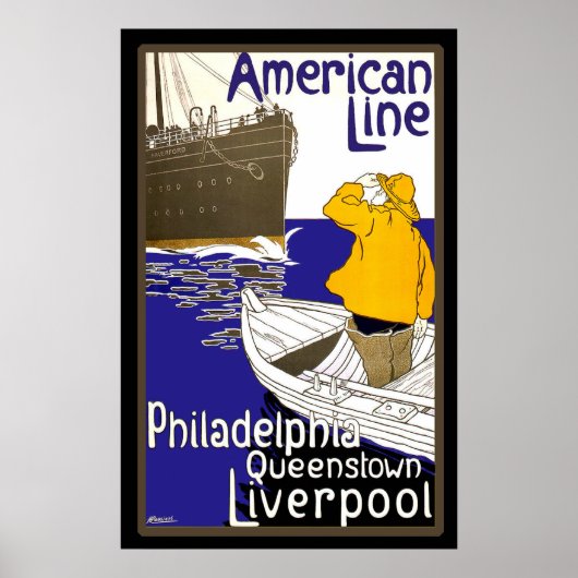 American Lines Sailor in Boat Meeting Liner Poster (Voorkant)