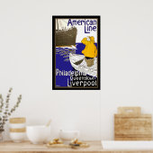 American Lines Sailor in Boat Meeting Liner Poster (Keuken)