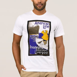 American Lines Sailor in Boat Meeting Liner T-shirt