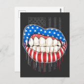 American Lips T-shirt Briefkaart (Voorkant / Achterkant)