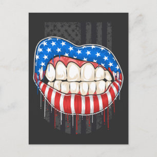 American Lips T-shirt Briefkaart