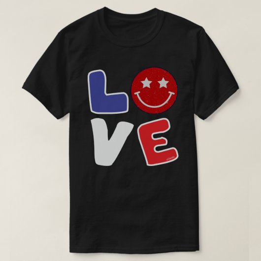 AMERICAN LOVE grappig op 4 juli T-shirt (Design voorkant)