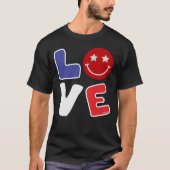 AMERICAN LOVE grappig op 4 juli T-shirt (Voorkant)