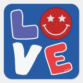AMERICAN LOVE grappig op 4 juli Vierkante Sticker
