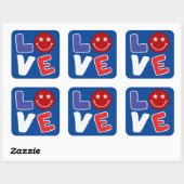 AMERICAN LOVE grappig op 4 juli Vierkante Sticker (Vel)