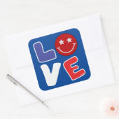 AMERICAN LOVE grappig op 4 juli Vierkante Sticker (Envelop)
