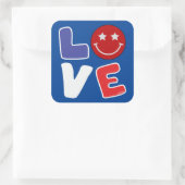 AMERICAN LOVE grappig op 4 juli Vierkante Sticker (Tas)